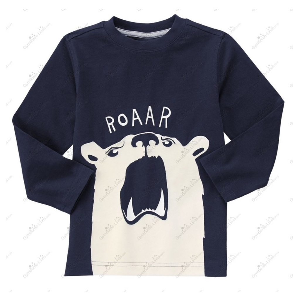 Gymboree Polar Bear Roaar Long-sleeve Cotton Tee Shirt - Boys 12 yr